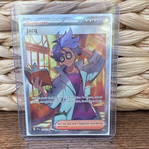 Pokemon Trainer Card with Red and Blue Accents